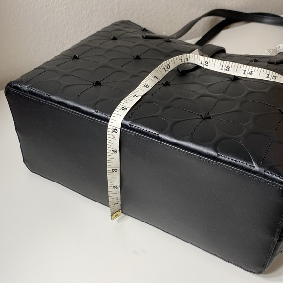 Kate Spade New York KACI SPADE Flower EMBOSSED Small Tote Women's Handbag, Black - Picture 9 of 10